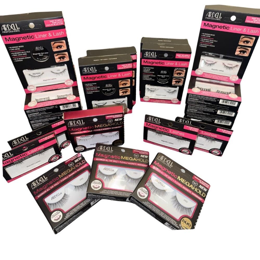 Ardell Magnetic Lash Bundle 20 Sets – Wispies, Demi, Megahold, Liner & Lash –New
